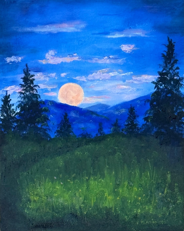 Blue Moonrise by artist Pat Flathouse